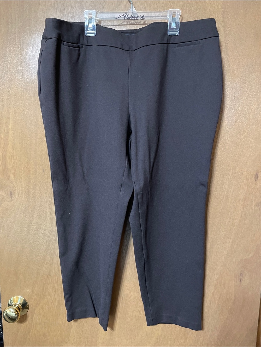 Kasper Brown Cropped Straight Leg Dress Pants